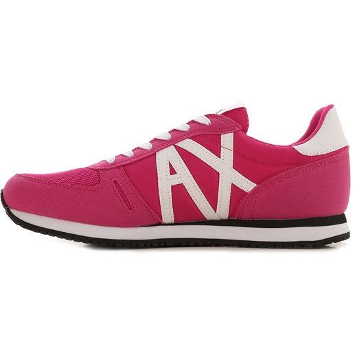 Buty sportowe damskie różowe Emporio Armani w stylu casual młodzieżowe tkaninowe 