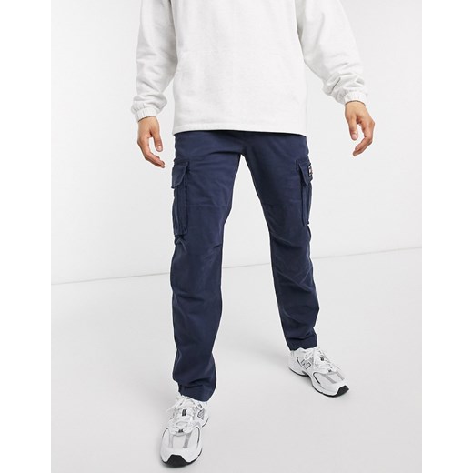 Tommy Jeans – Granatowe spodnie bojówki o prostym kroju-Granatowy