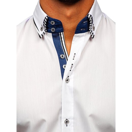 Koszula męska z krótkim rękawem biała Bolf 2911-1  Denley M promocja  