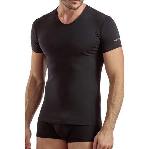 Męski T-shirt V Neck czarny czarny Enrico Coveri  XL Astratex