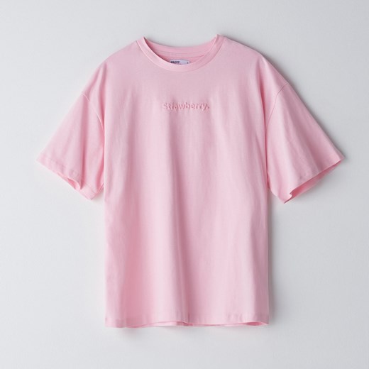 Cropp - Koszulka z napisem - Różowy  Cropp S 