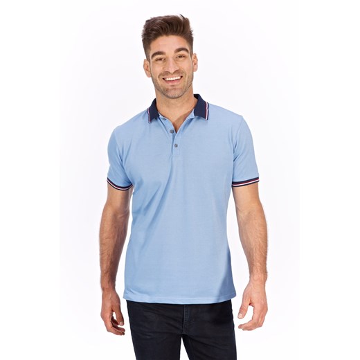 Niebieski t-shirt męski Lanieri Fashion 