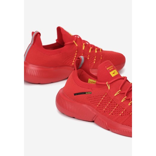 Buty sportowe męskie Born2be czerwone na wiosnę sznurowane 