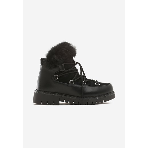 Buty zimowe dziecięce Born2be czarne śniegowce 