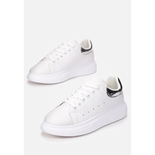Buty sportowe damskie białe Born2be sneakersy młodzieżowe casual na platformie 