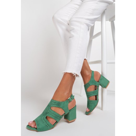 Zielone sandały damskie Renee eleganckie na lato 
