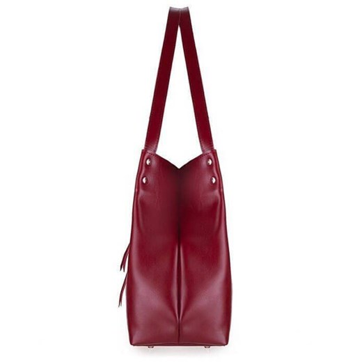 Shopper bag Solier duża czerwona bez dodatków matowa 