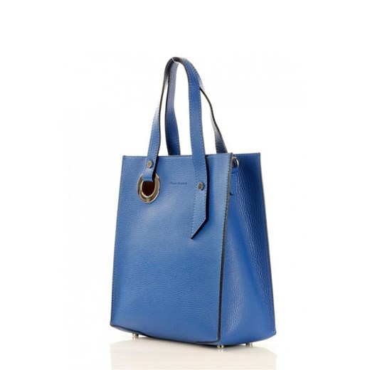 Designerska torebka skórzana shopper Marco Mazzini S216i Blue Mazzini  uniwersalny Bomawika