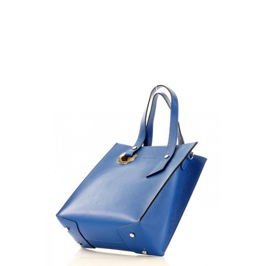 Designerska torebka skórzana shopper Marco Mazzini S216i Blue Mazzini  uniwersalny Bomawika