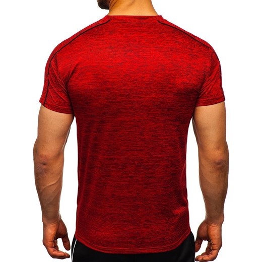 Denley t-shirt męski czerwony z krótkim rękawem 
