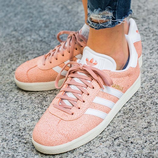 Trampki damskie Adidas gazelle różowe sportowe ze skóry 