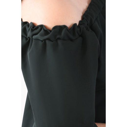 Sukienka elegancka czarna z dekoltem typu hiszpanka 
