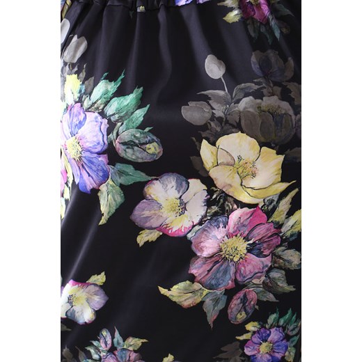 Sukienka Oscar Fashion casualowa w kwiaty z krótkim rękawem mini dla puszystych 