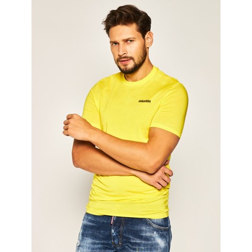 T-shirt męski żółty Dsquared2 Underwear z krótkim rękawem 