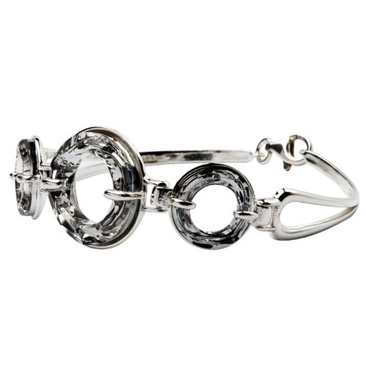 Bransoletka srebrna z kryształami Swarovskiego R 1502 : Kolor - Silver Night Polcarat Design   