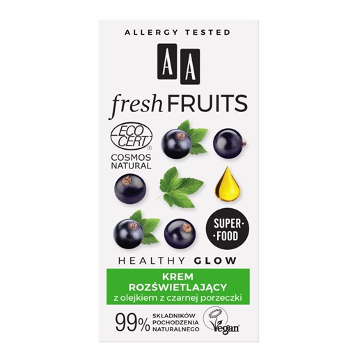 Aa Fresh Fruits Krem Rozświetlający Z Olejkiem Z Czarnej Porzeczki Natural 50 Ml  AA  Drogerie Natura