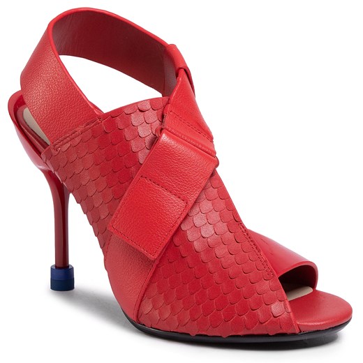Sandały damskie czerwone na lato eleganckie 
