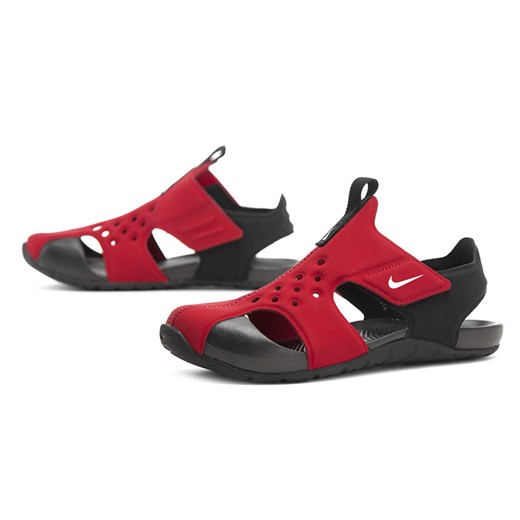 Nike sandały dziecięce na rzepy czerwone bez wzorów 