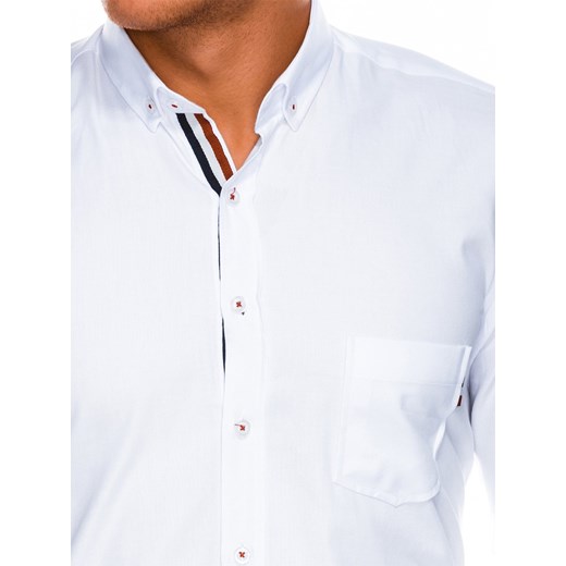 Koszula męska biała Ombre elegancka z długim rękawem 