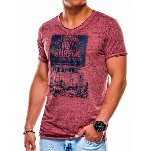 T-shirt męski Ombre różowy z krótkim rękawem 