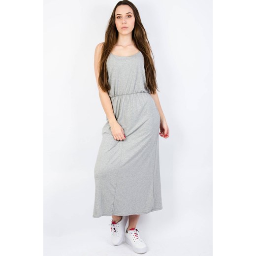 DŁUGA DZIANINOWA SUKIENKA MAXI - SZARA Olika  uniwersalny olika.com.pl
