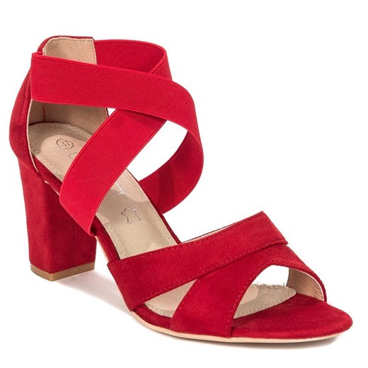 Czerwone sandały damskie Filippo bez wzorów eleganckie 