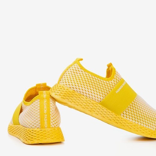 Żółte sportowe buty damskie typu slip - on Andalia - Obuwie  Royalfashion.pl 41 