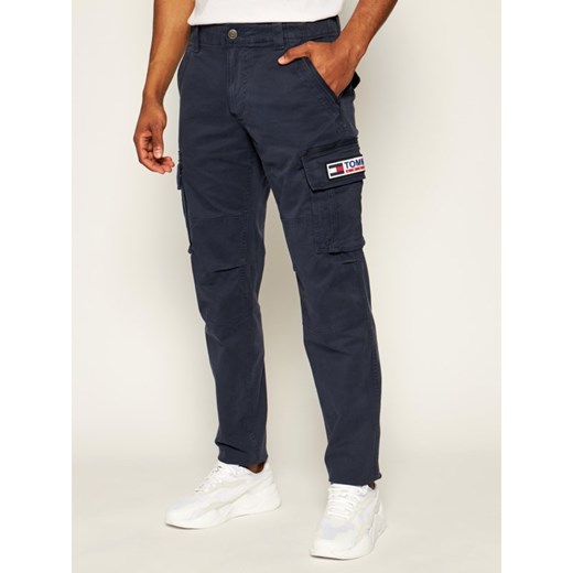Tommy Jeans Jeansy Straight Leg Straight Cargo DM0DM07820 Granatowy Straight Fit