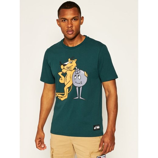 T-shirt męski Puma zielony z krótkim rękawem młodzieżowy 