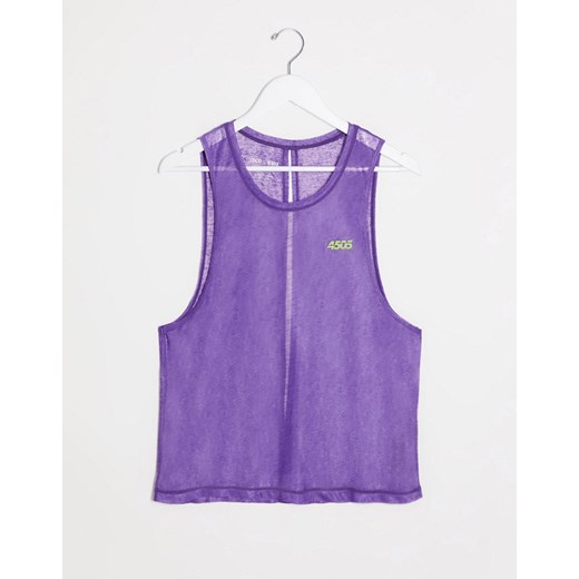 ASOS 4505 – Prześwitujący tank top do jogi z odkrytymi plecami-Fioletowy