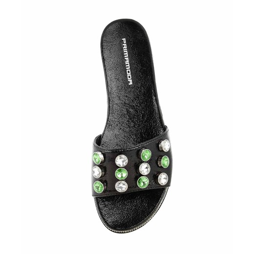 Czarne klapki damskie Primamoda bez wzorów płaskie casual 