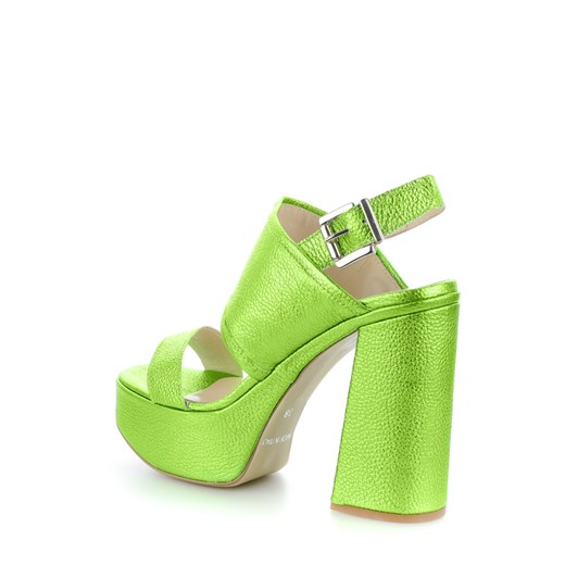 Zielone sandały ze skóry licowej CONIALE
