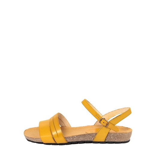 Skórzane sandały w kolorze żółtym