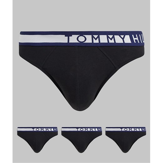 Tommy Hilfiger – 3 pary czarnych slipów z logo w talii