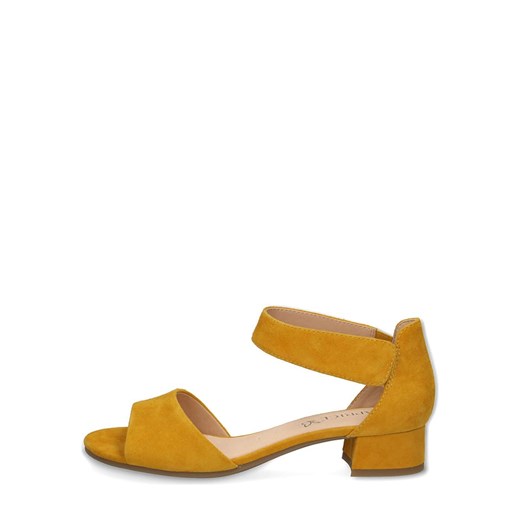 Skórzane sandały "Carla" w kolorze żółtym