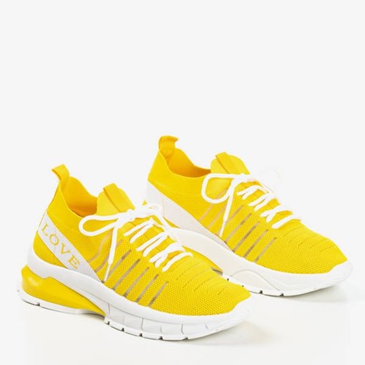 Żółte damskie buty sportowe Loveli - Obuwie Royalfashion.pl  39 
