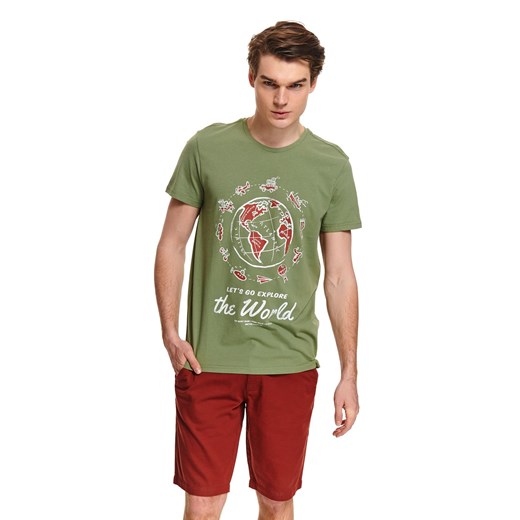 T-shirt męski zielony Top Secret 