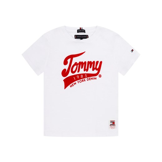 T-shirt chłopięce biały Tommy Hilfiger z krótkimi rękawami 