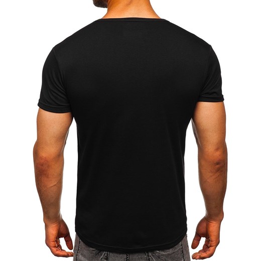 T-shirt męski Denley czarny bawełniany 