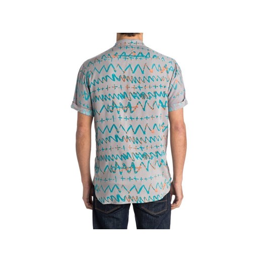 Koszula męska Quiksilver na lato z krótkim rękawem w abstrakcyjnym wzorze casualowa 
