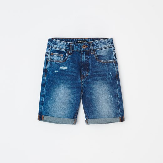 Reserved - Jeansowe szorty z przetarciami - Niebieski