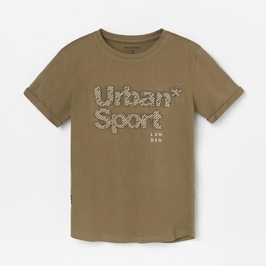 T-shirt chłopięce zielony Reserved z krótkim rękawem