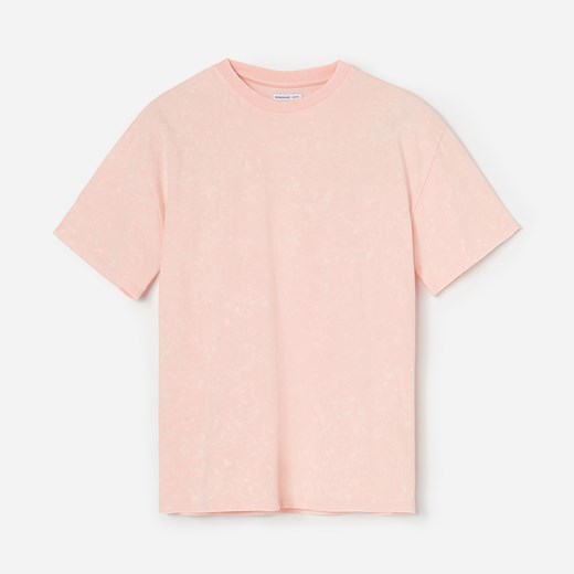 Reserved - Marmurkowy t-shirt z bawełny - Pomarańczowy