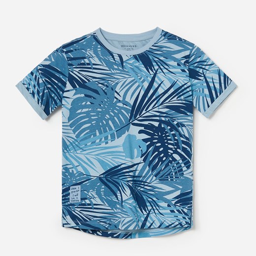 T-shirt chłopięce niebieski Reserved z krótkim rękawem na wiosnę 