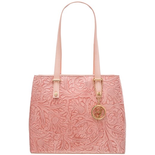 Glamorous By Glam shopper bag z nadrukiem różowa skórzana średniej wielkości 