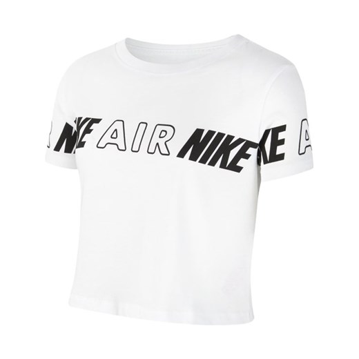 Krótki T-shirt dla dużych dzieci (dziewcząt) Nike Air - Biel Nike XS Nike poland