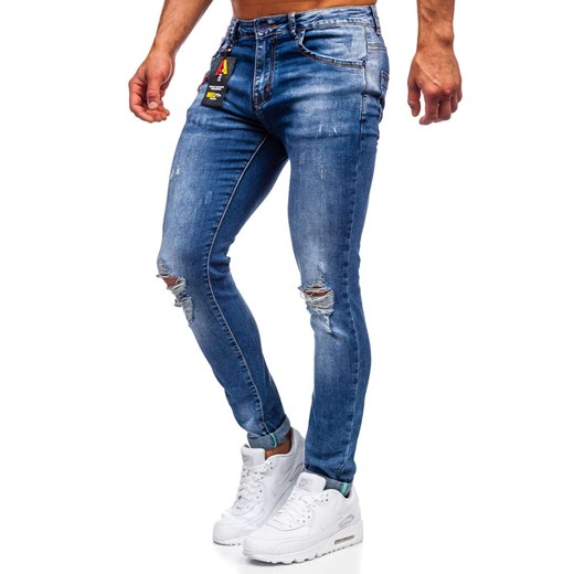 Granatowe jeansy męskie Denley 