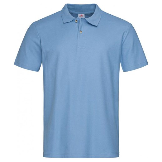 Niebieska, Błękitna Bawełniana Koszulka POLO -STEDMAN- Męska, Krótki Rękaw, z Kołnierzykiem TSJNPLPOLOST3000lightblue ze sklepu JegoSzafa.pl w kategorii T-shirty męskie - zdjęcie 87977570