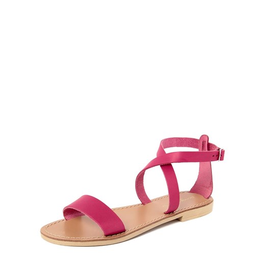 Skórzane sandały w kolorze różowym