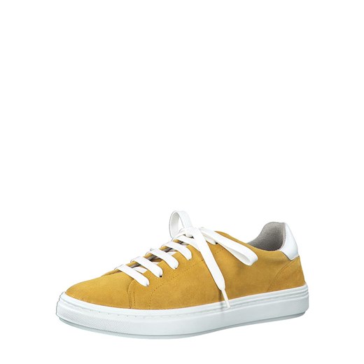 Skórzane sneakersy w kolorze żółtym
